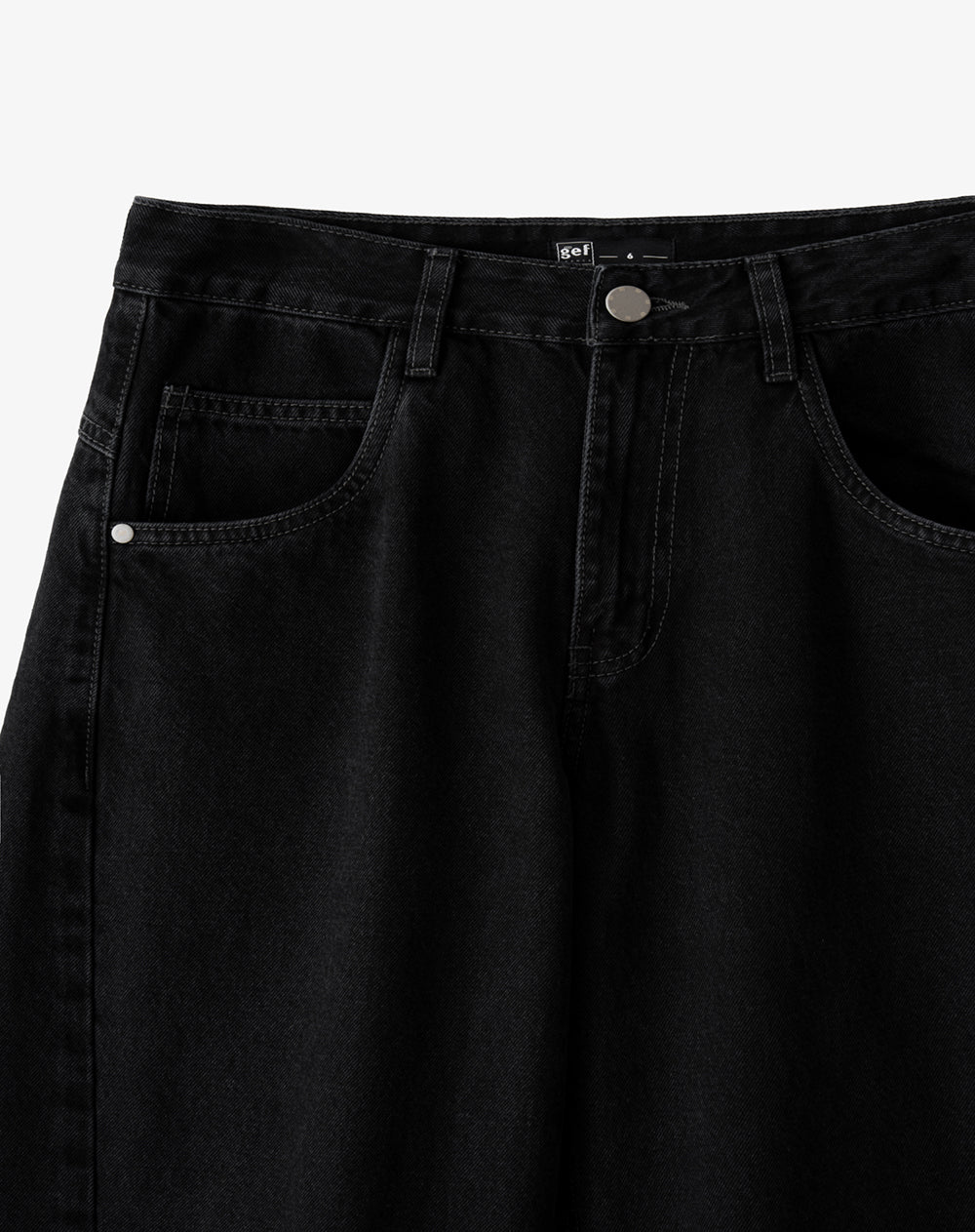 Jean baggy tiro medio negro mujer