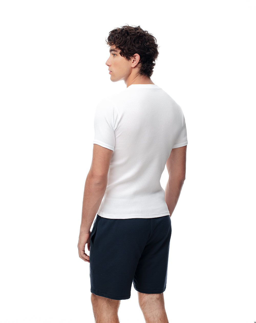 Camiseta slim algodón x2unds blanca hombre