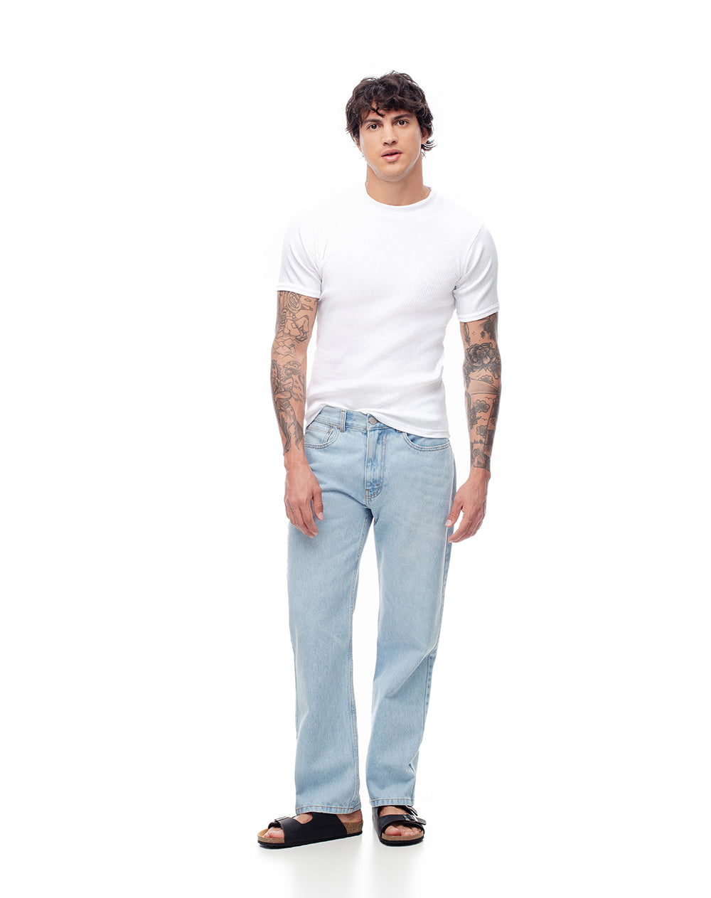 Camiseta slim algodón x2unds blanca hombre