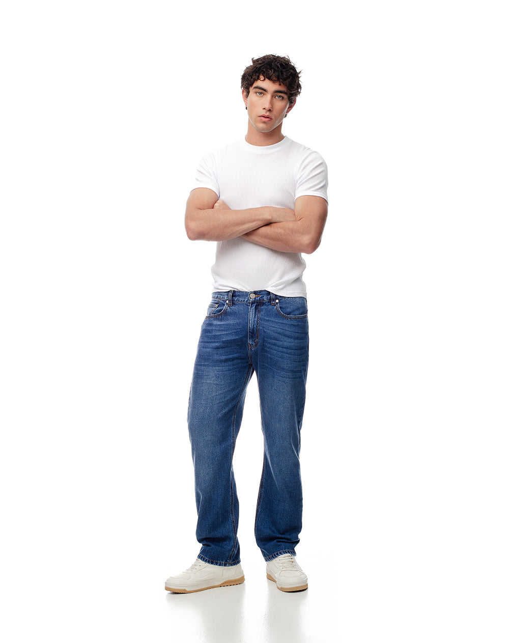 Camiseta slim algodón x2unds blanca hombre