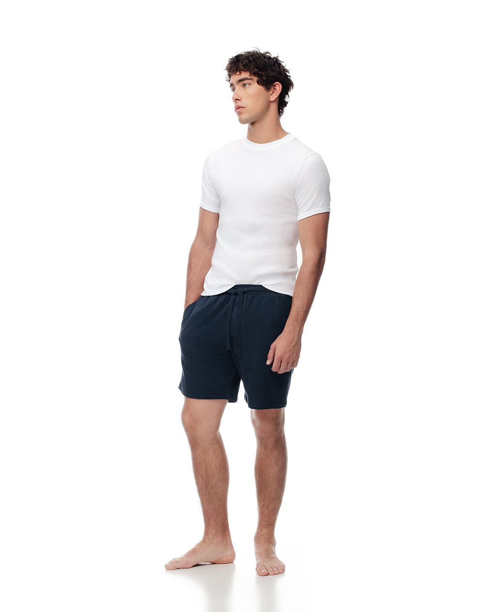 Camiseta slim algodón x2unds blanca hombre