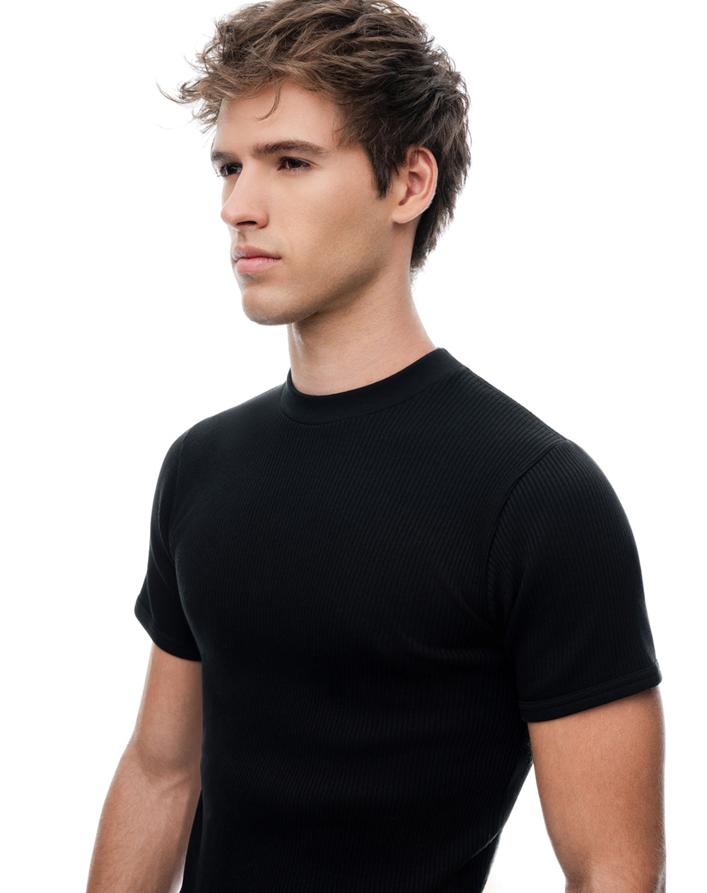 2 camisetas slim manga corta negra hombre
