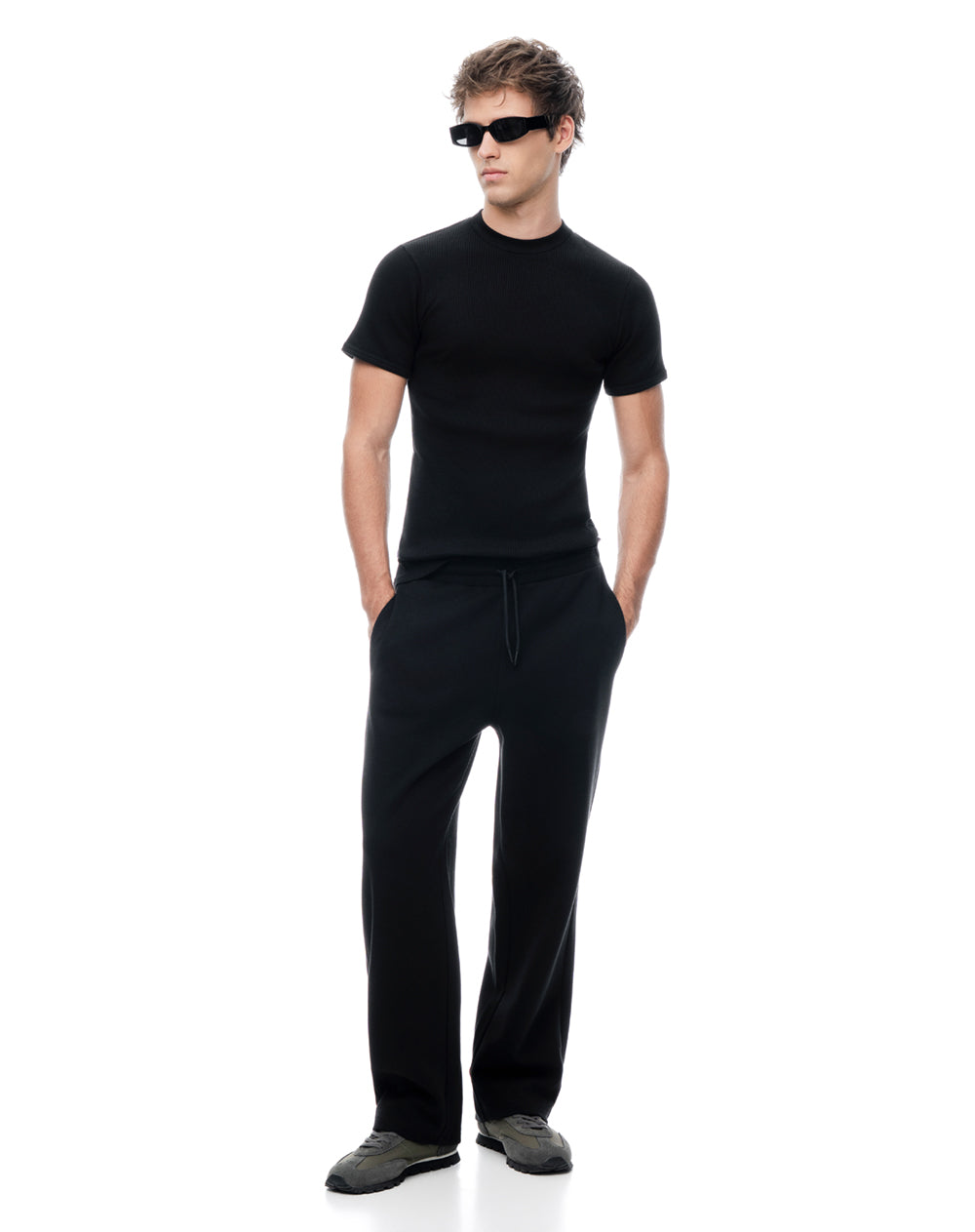 2 camisetas slim manga corta negra hombre
