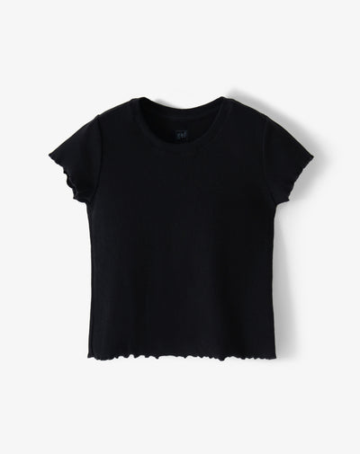 Camiseta slim fit manga corta negra