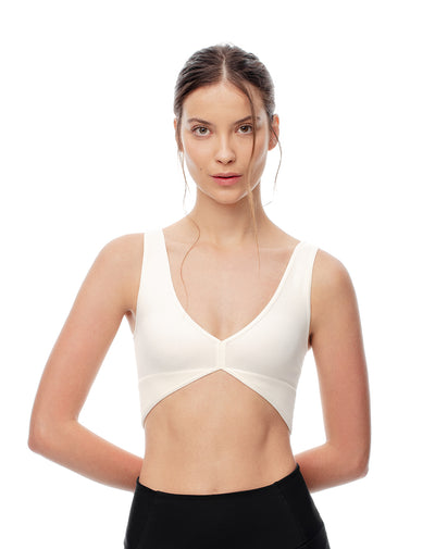 Top tiras anchas soporte medio blanco