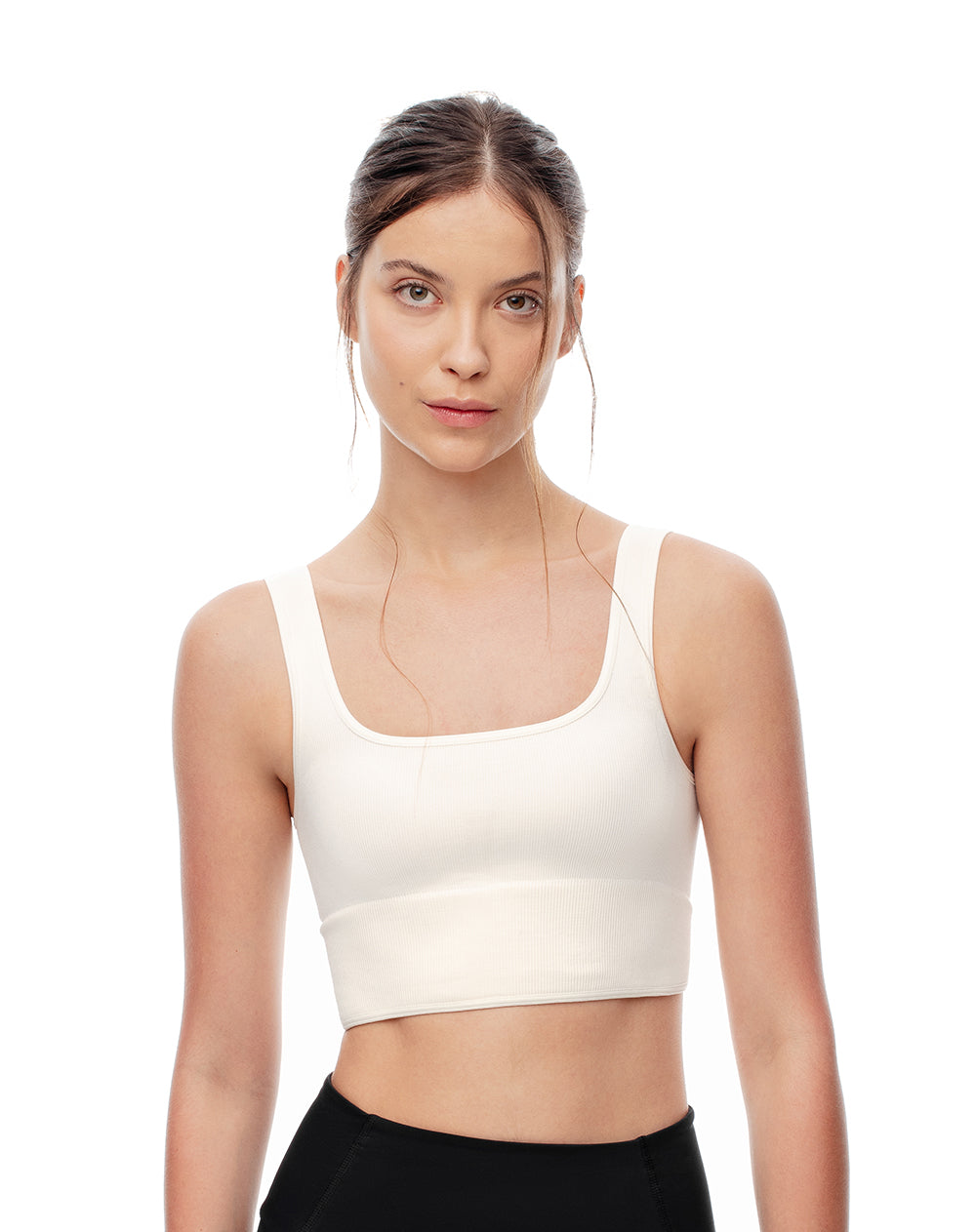 Top tiras anchas soporte medio blanco