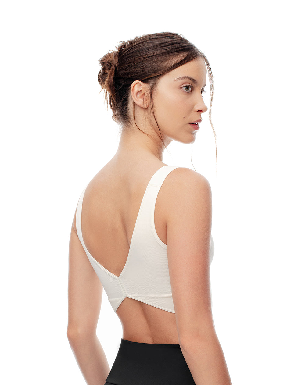 Top tiras anchas soporte medio blanco