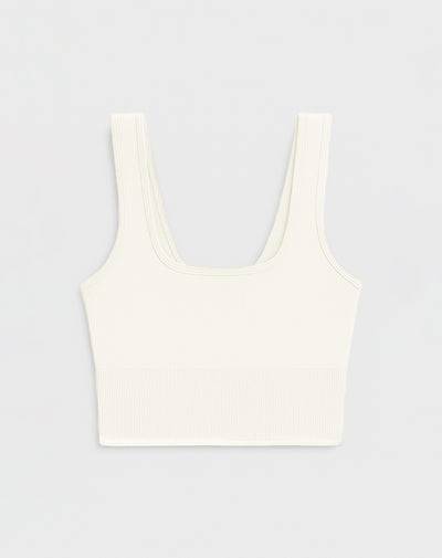 Top deportivo soporte medio seamless blanco