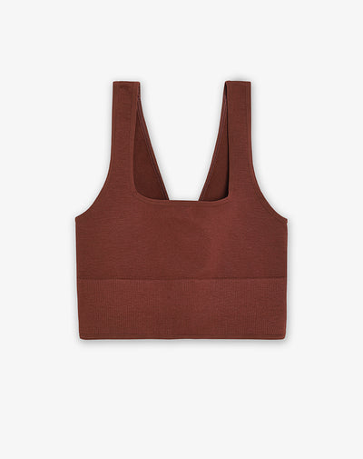 Top tiras anchas soporte medio cafe
