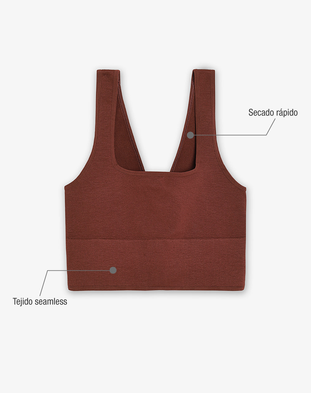 Top deportivo soporte medio seamless uso 2 en 1 café mujer