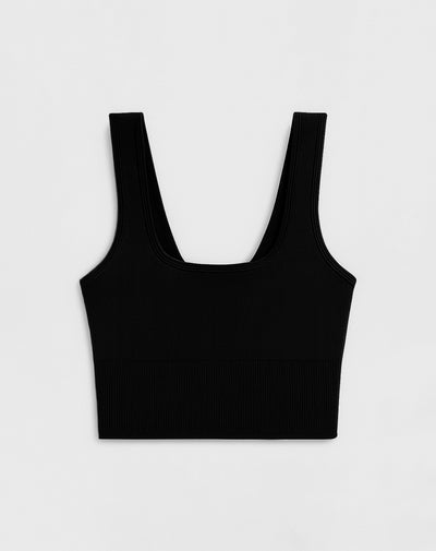 Top deportivo soporte medio seamless negro