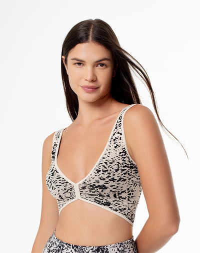 Top deportivo soporte medio seamless multifuncional estampado