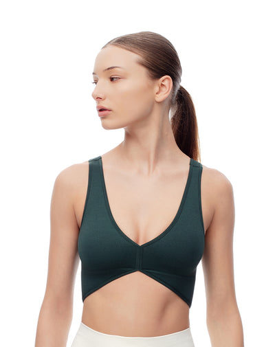 Top deportivo soporte medio seamless verde
