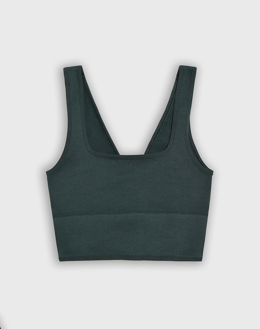 Top deportivo soporte medio seamless uso 2 en 1 verde mujer