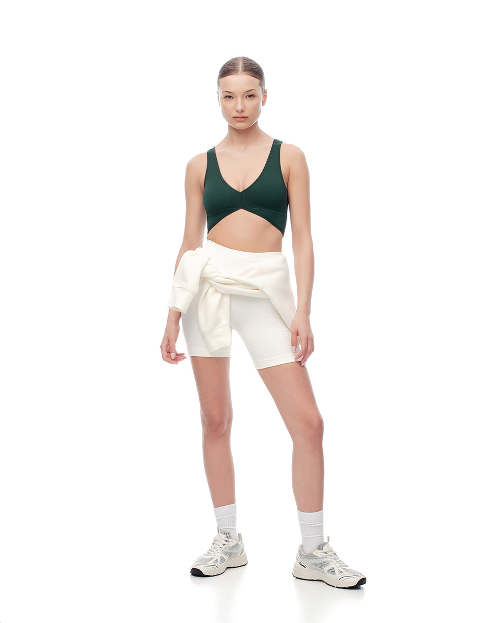 Top deportivo soporte medio seamless verde