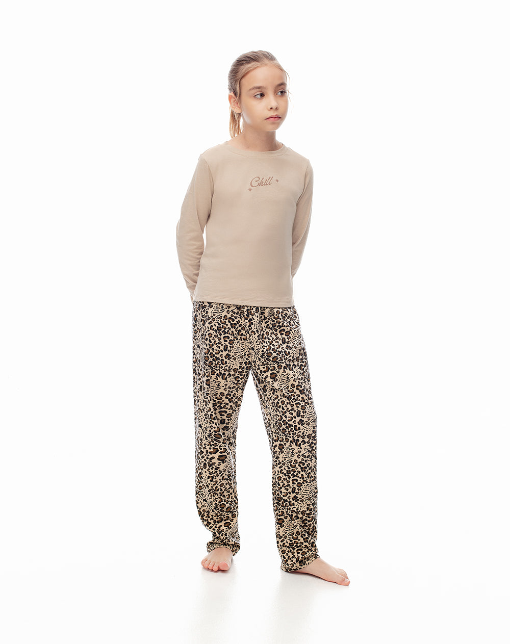 Camibuzo + pantalón de pijama niña algodón estampada