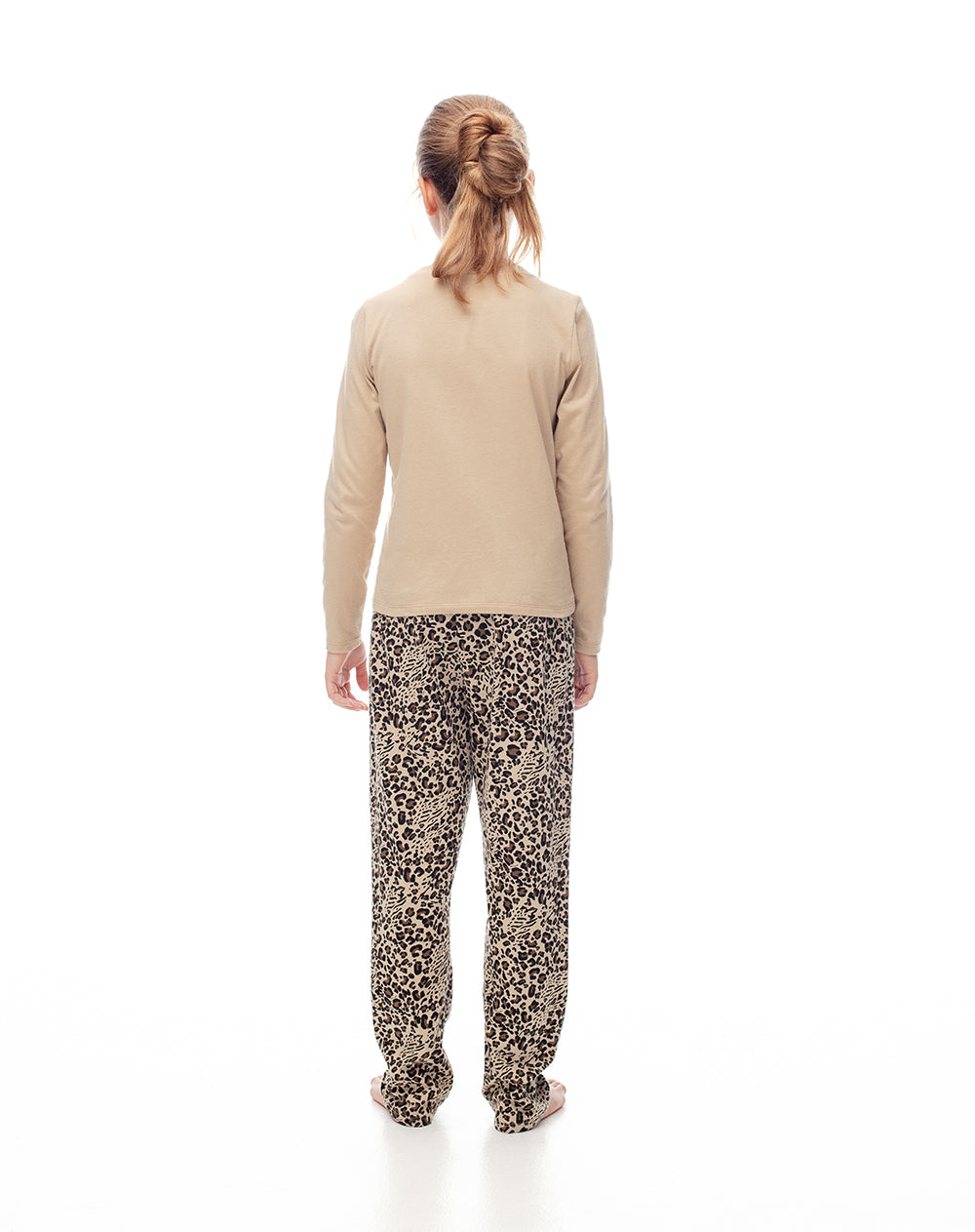 Pijama regular fit manga corta habana estampada
