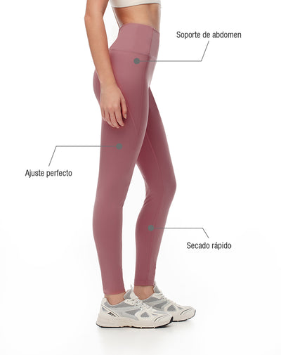 Legging deportivo secado rápido malva mujer