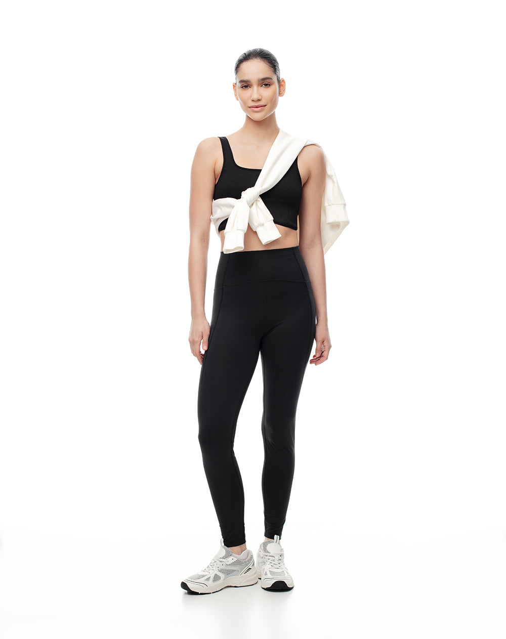 Legging tiro alto con soporte de abdomen negro