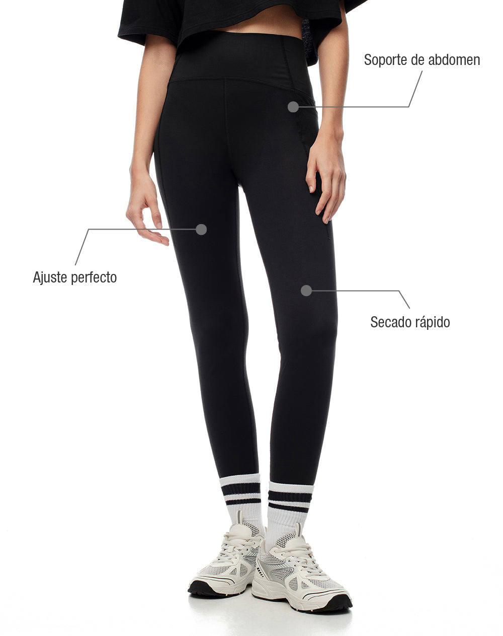 Top + legging deportivo negro mujer