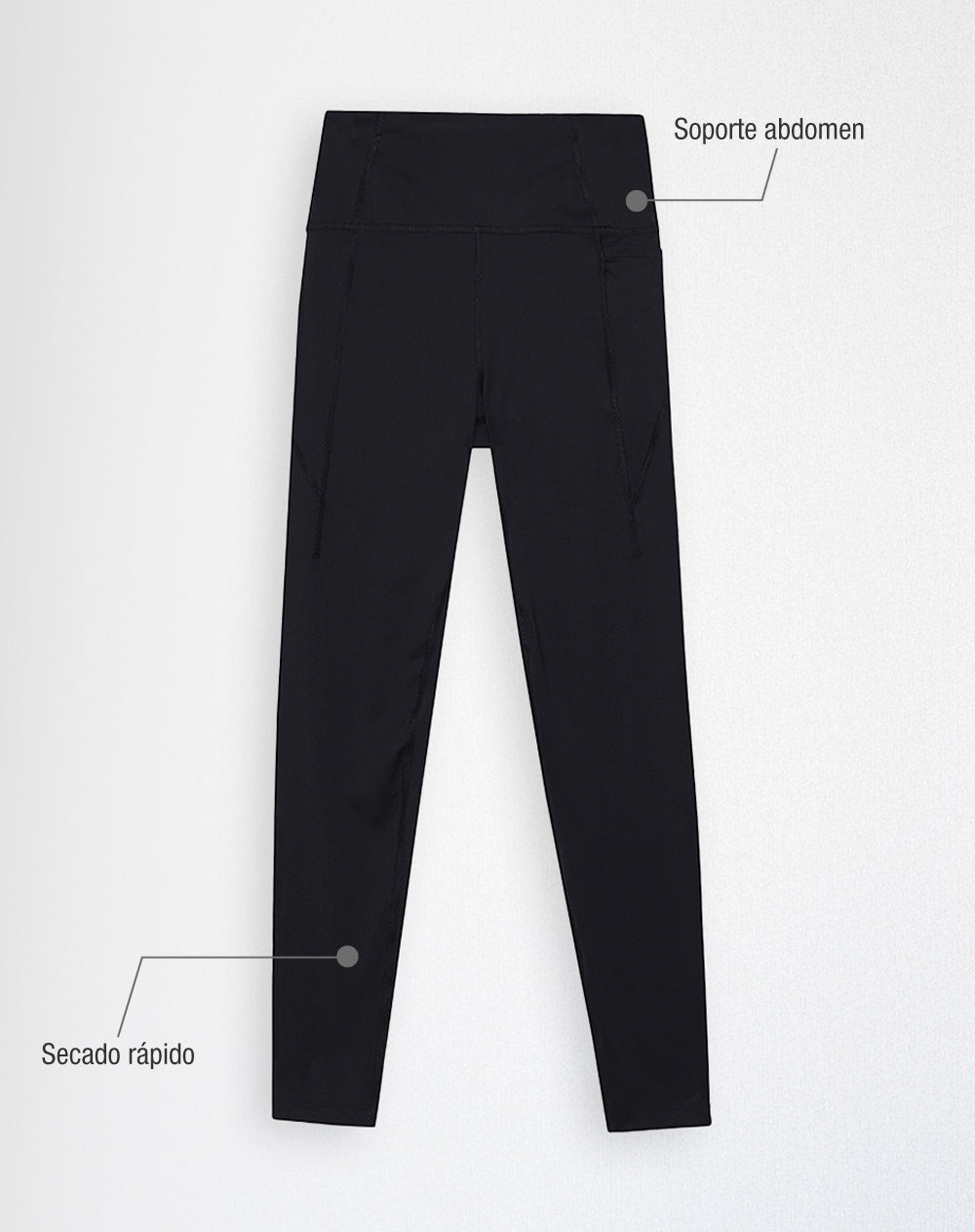 Legging deportivo secado rápido negro mujer