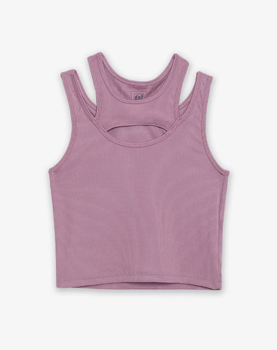 Camiseta slim fit malva