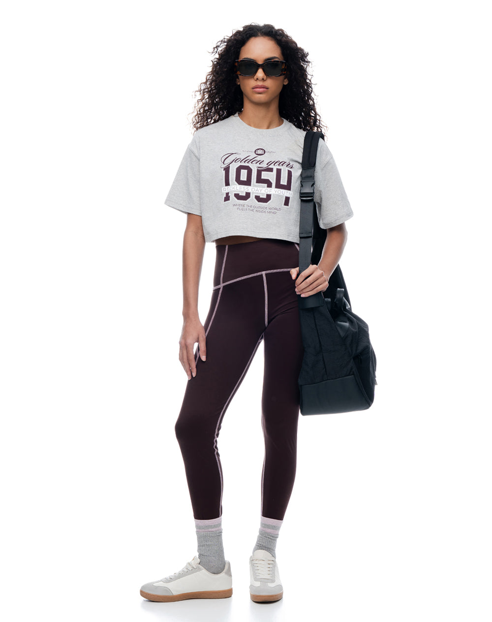 Legging tiro alto vino tinto mujer