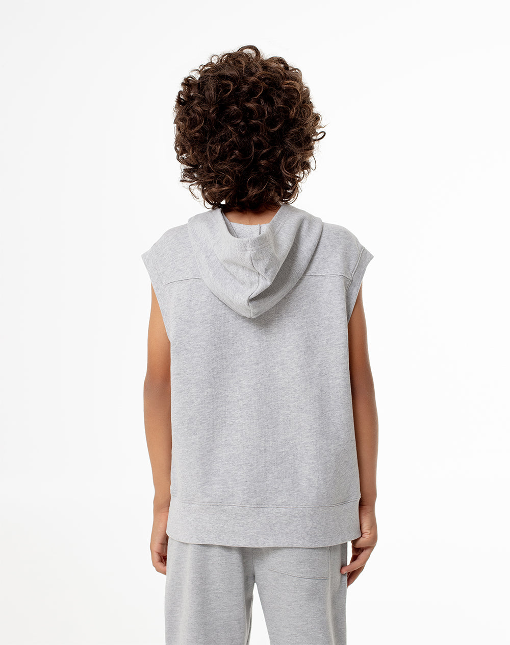 Chaleco regular fit con capucha gris jaspe