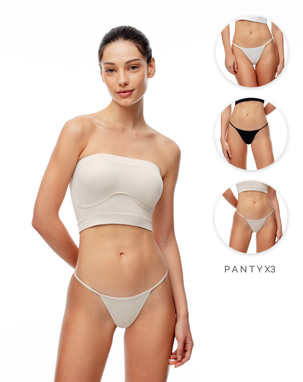 3 pantys Lopi brasilero en seamless tiro bajo surtido