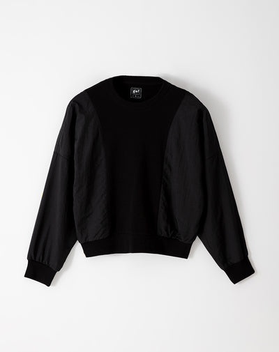 Buzo algodón holgado negro para mujer