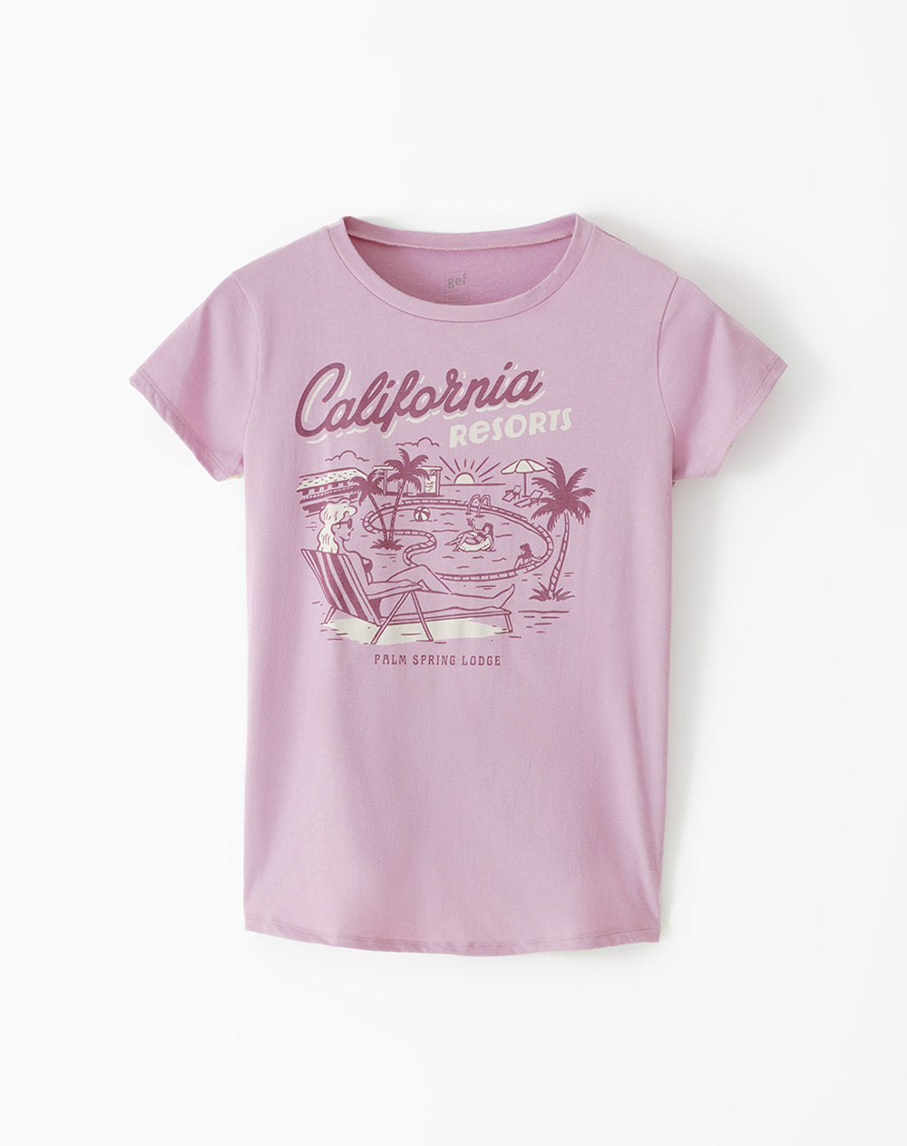 Camiseta regular fit manga 3/4 lila