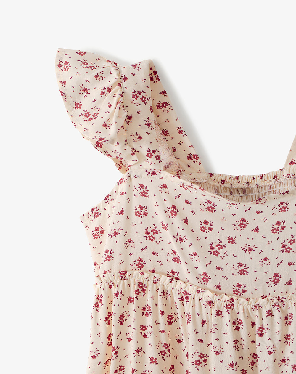 Vestido largo crema estampado