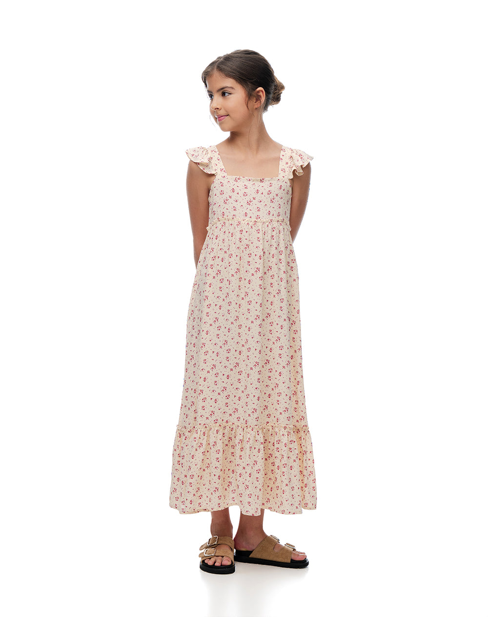 Vestido largo flores niña