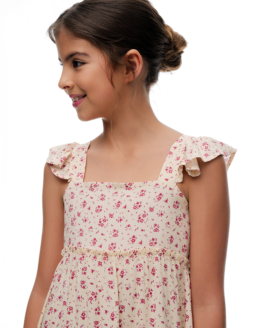Vestido largo flores niña