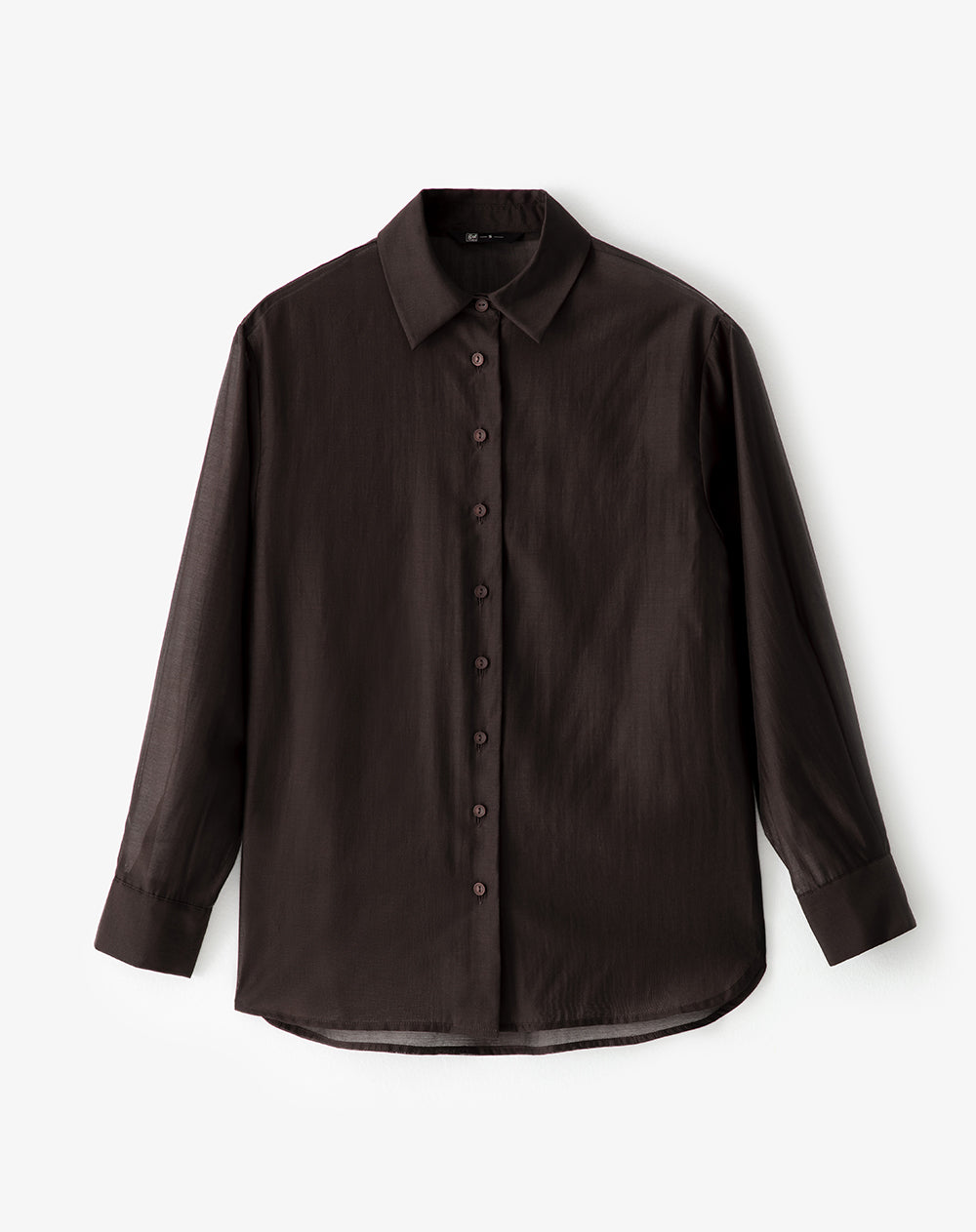 Camisa manga larga oversize transparencia chocolate mujer