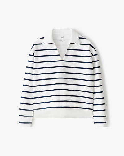 Camibuzo tipo polo oversize rayas mujer