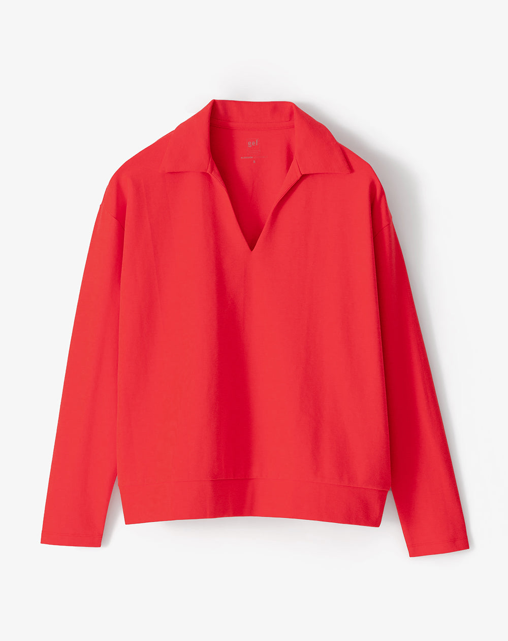 Camibuzo tipo polo oversize rojo mujer