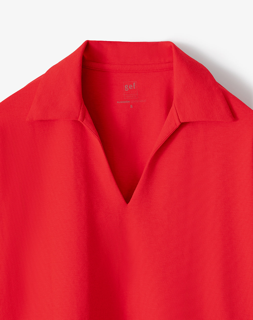 Camibuzo tipo polo oversize rojo mujer