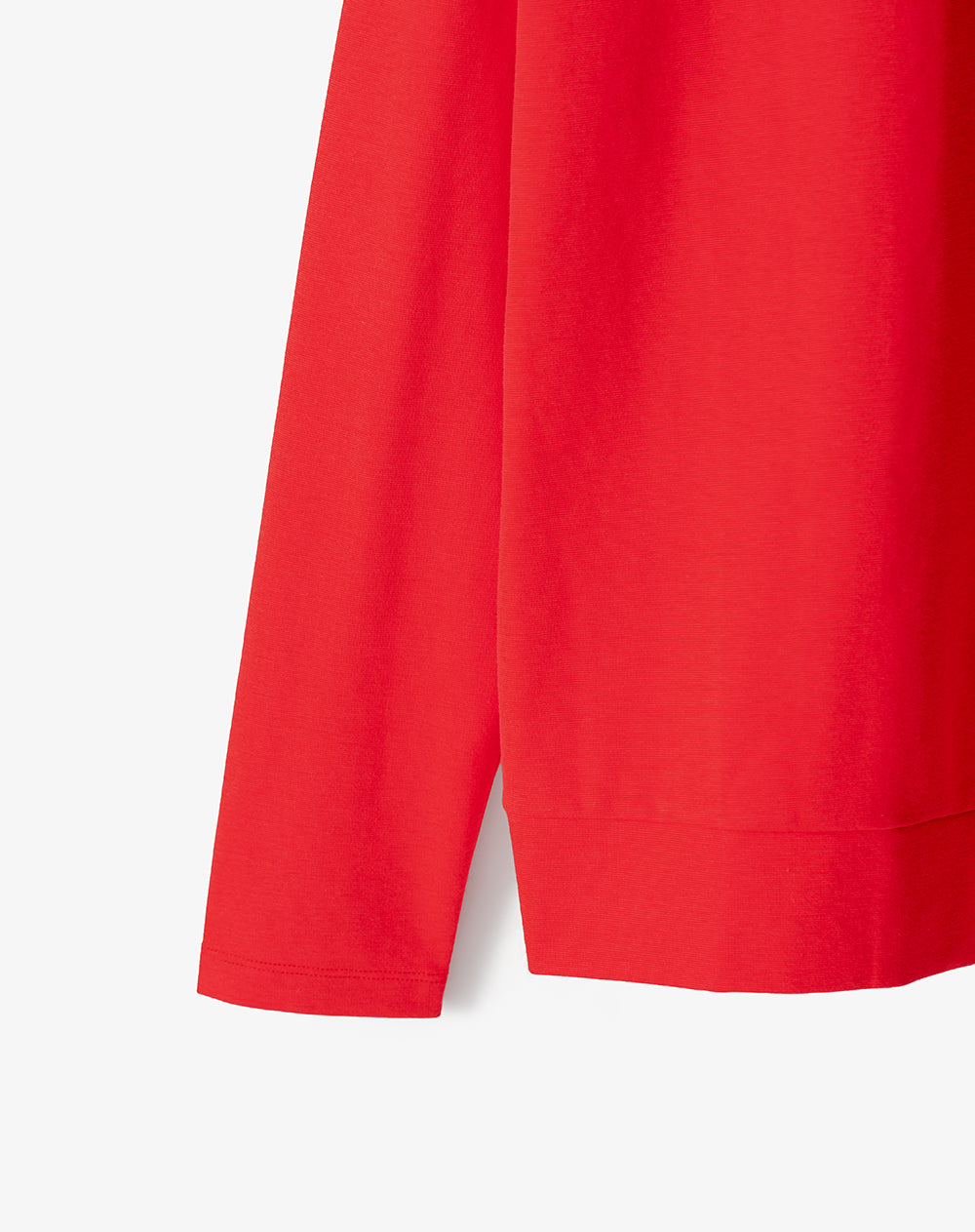 Camibuzo tipo polo oversize rojo mujer