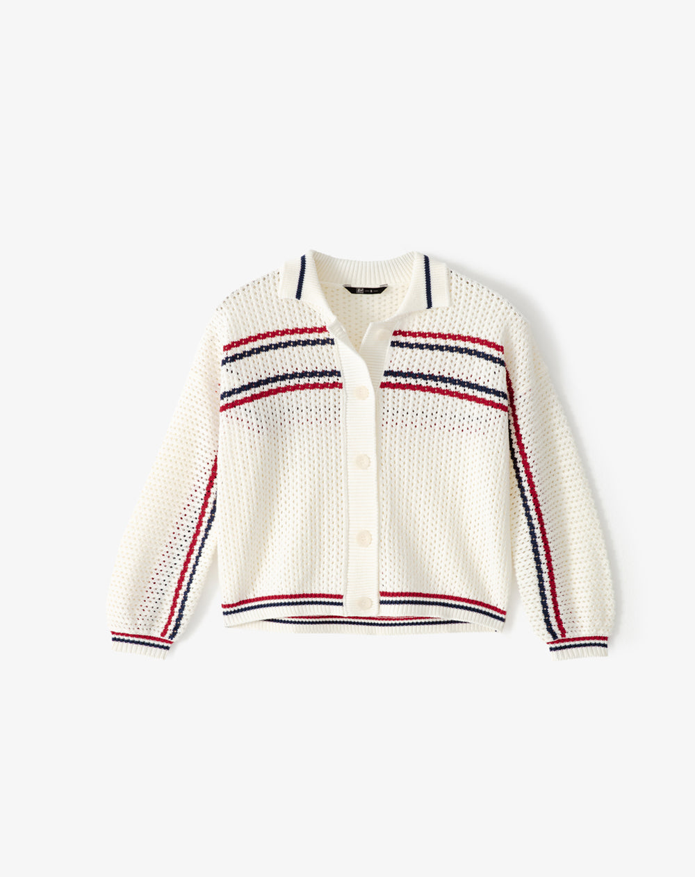 Suéter regular rayas blanco mujer