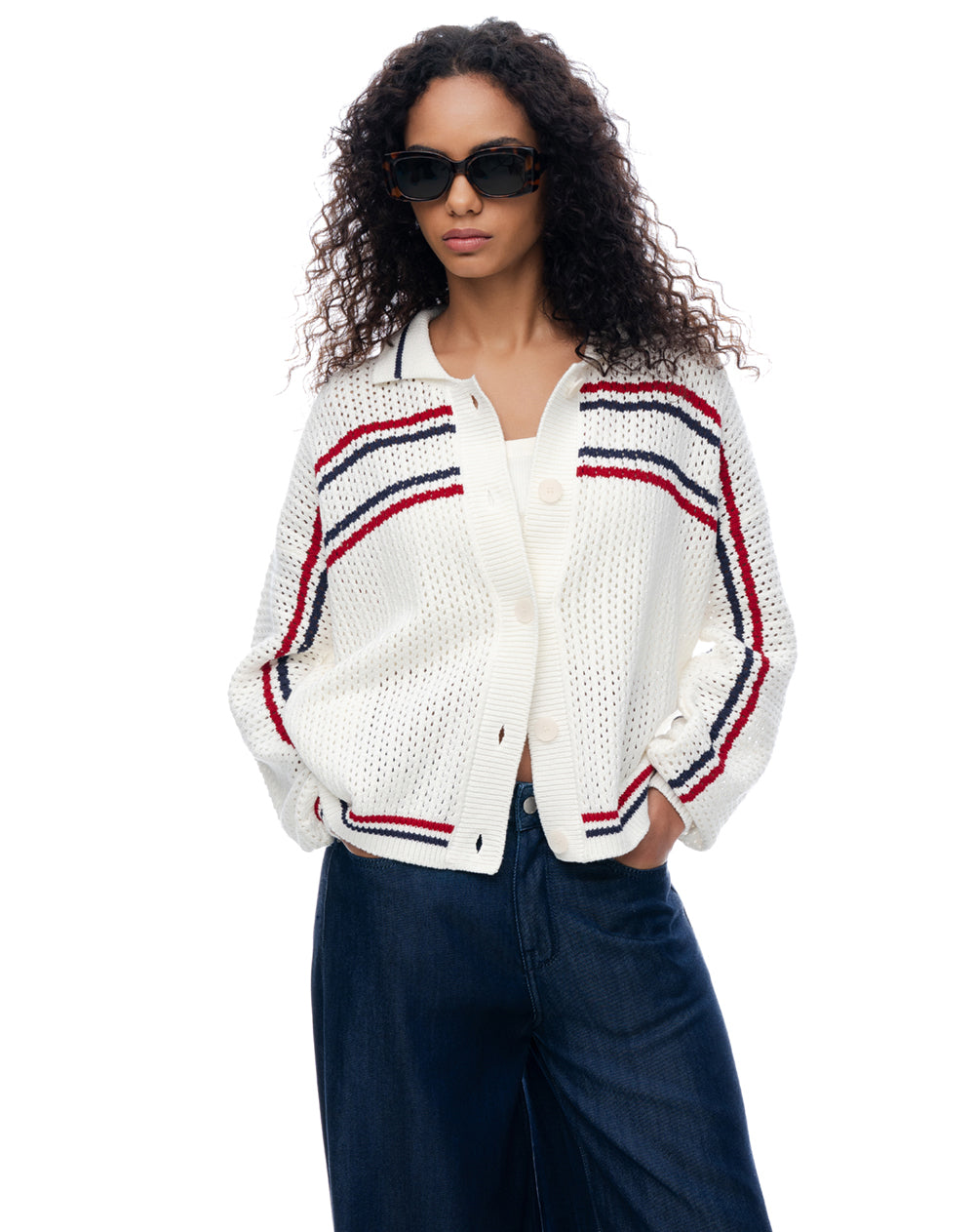 Buzo regular blanco mujer
