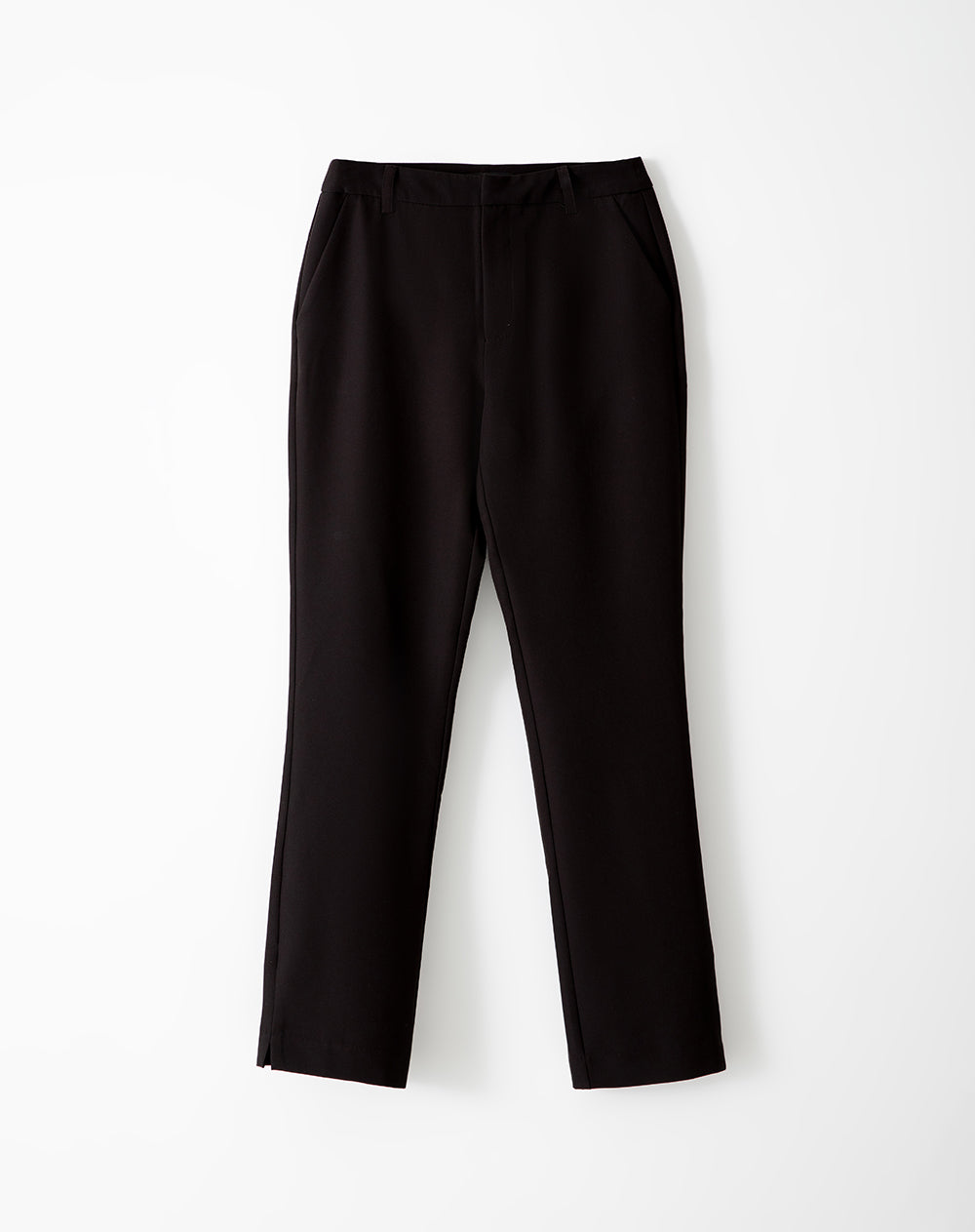 Pantalón tiro medio bolsillos laterales negro para mujer