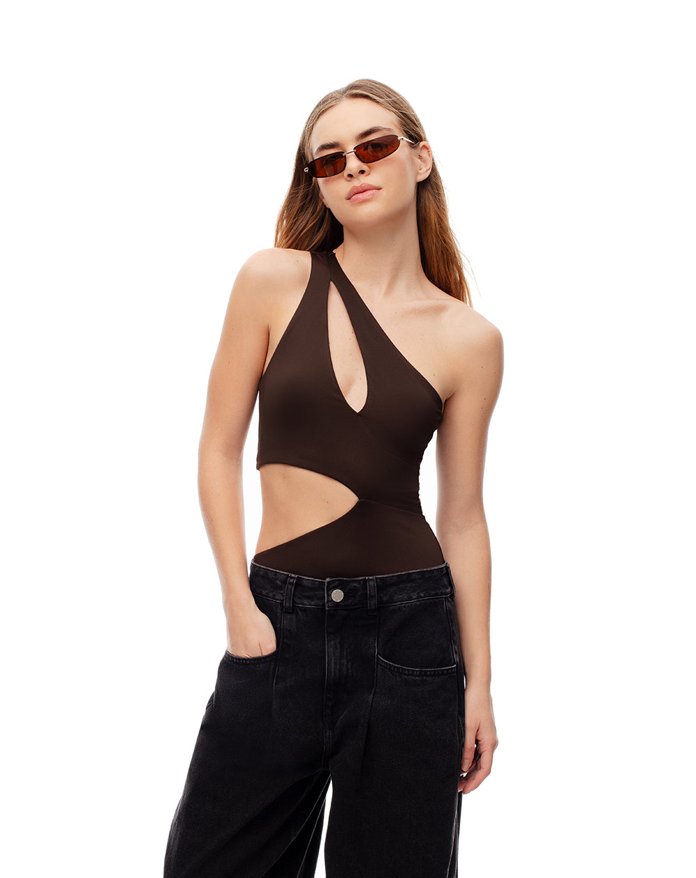 Body cuello v chocolate