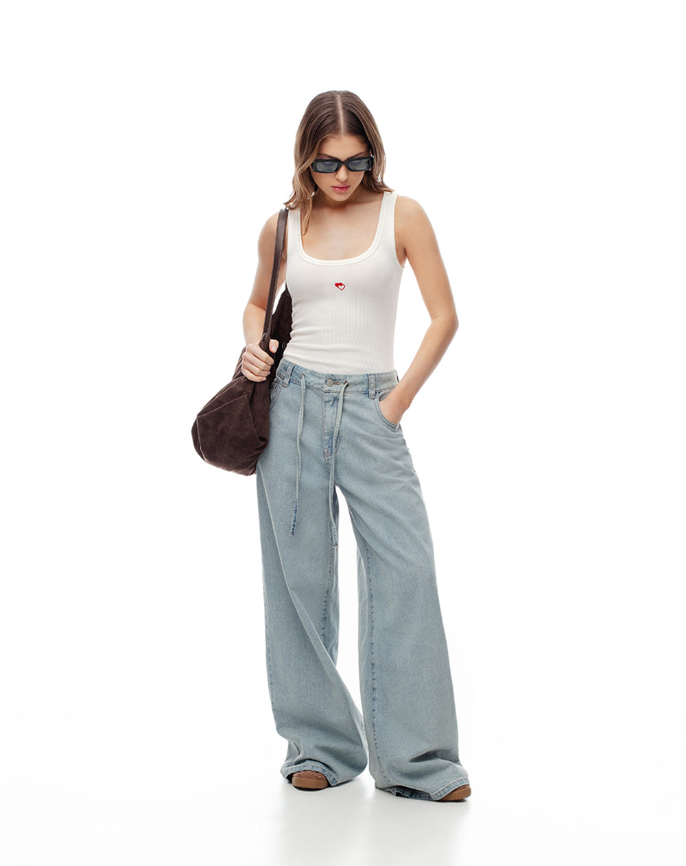 Camiseta esqueleto slim rib algodón vainilla mujer
