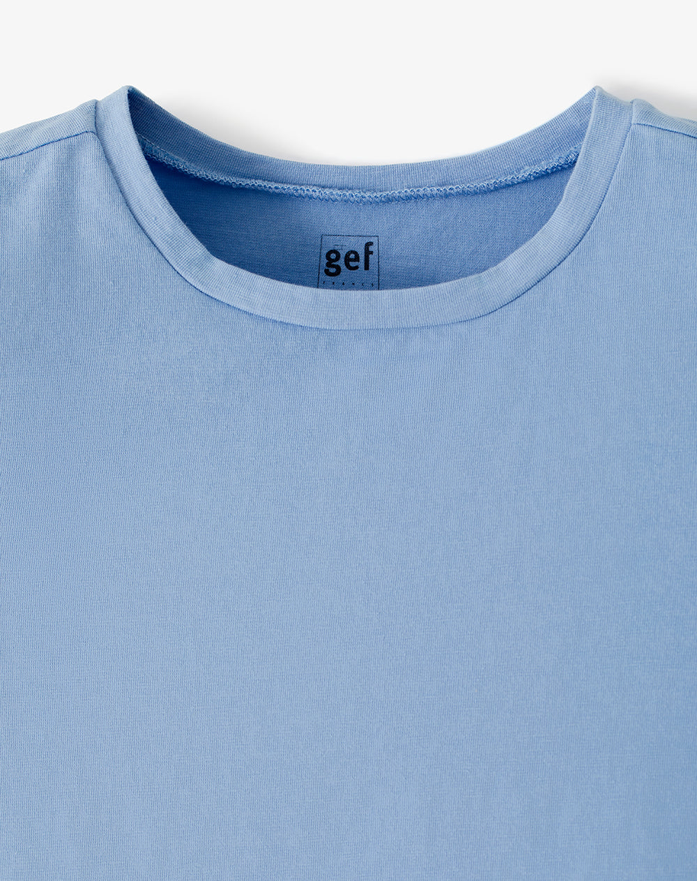 Camiseta crop slim algodón azul mujer