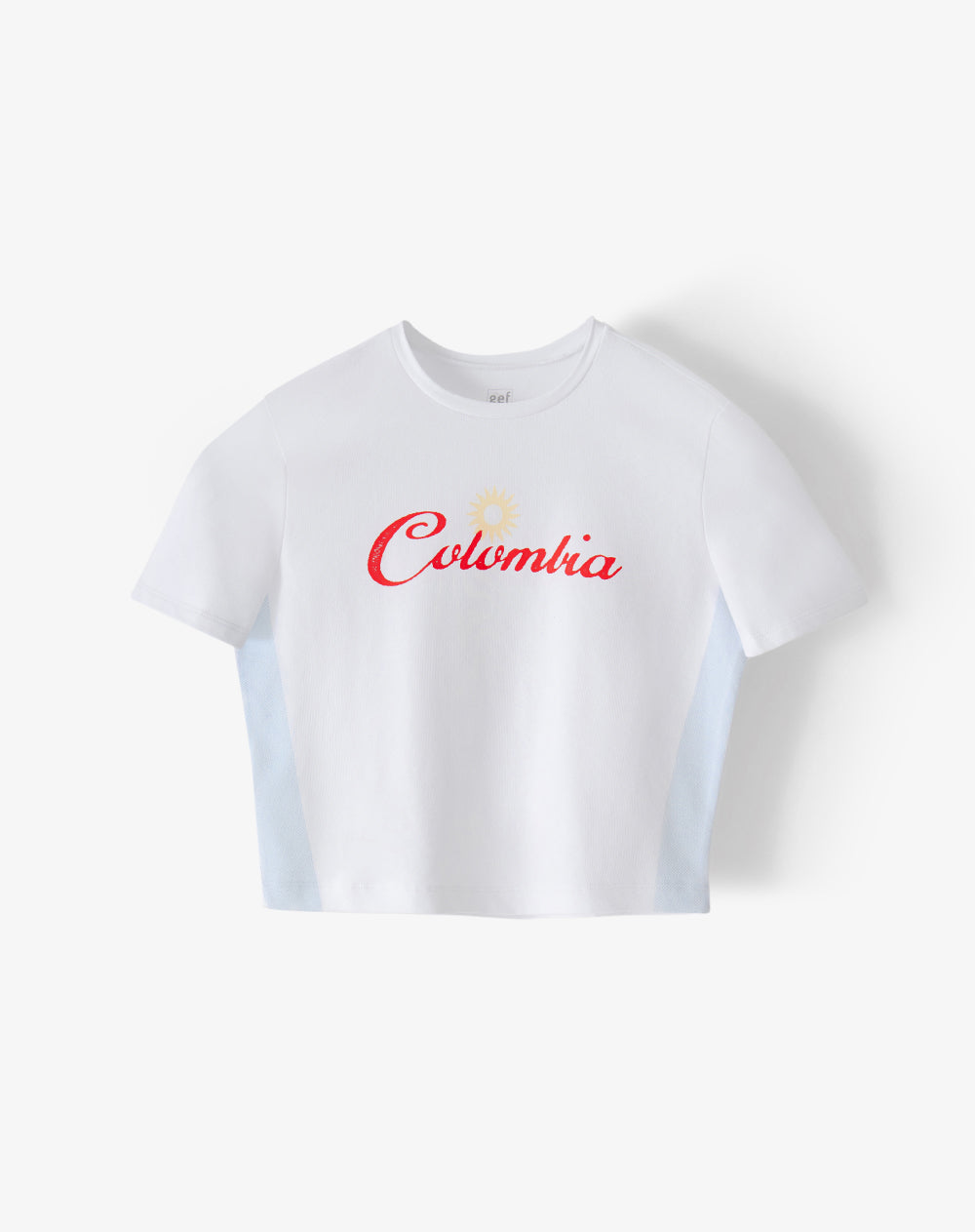 Camiseta crop Colombia blanca mujer