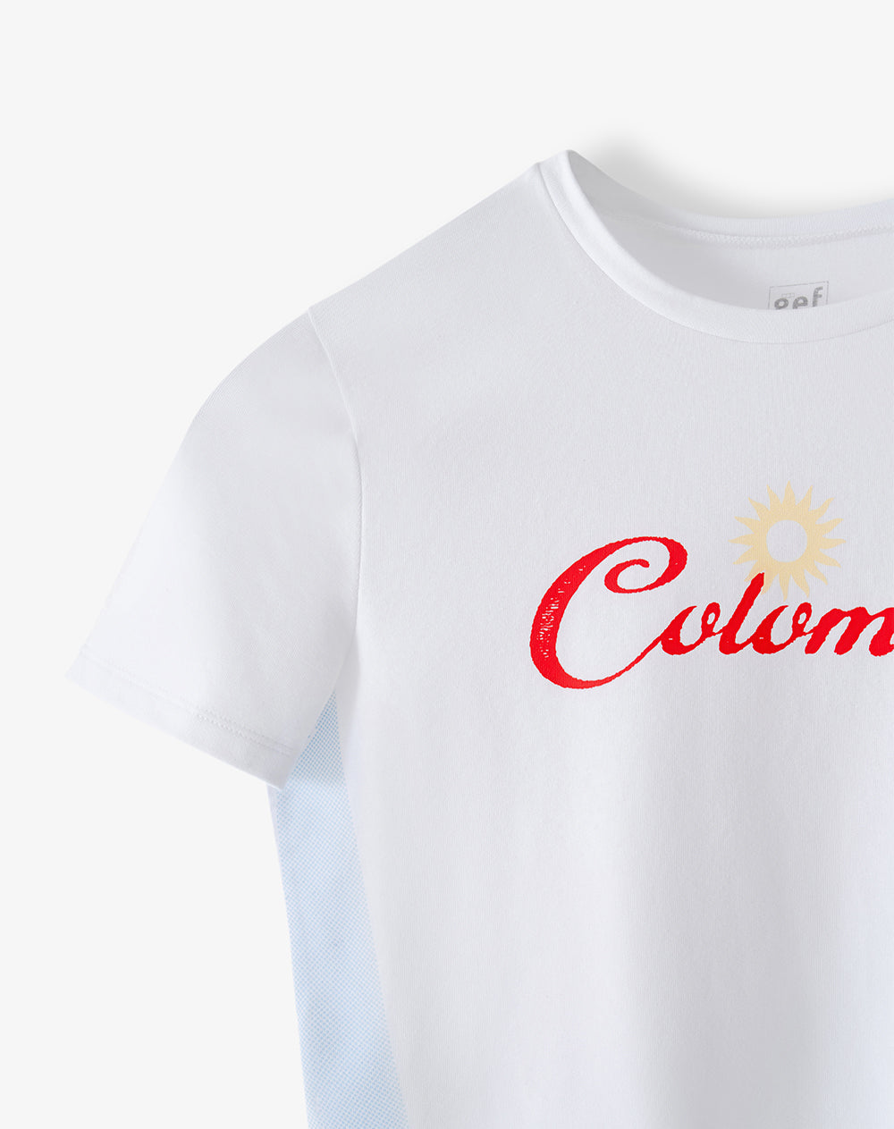 Camiseta crop Colombia blanca mujer