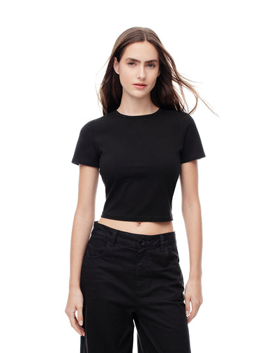 Camiseta Lovit slim fit manga corta negra