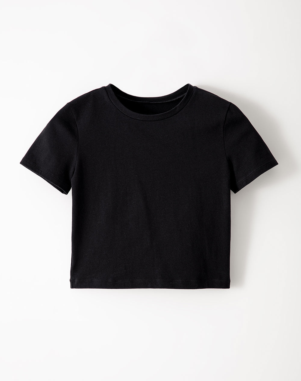 Pack x2 camiseta crop algodón blanco + negro mujer