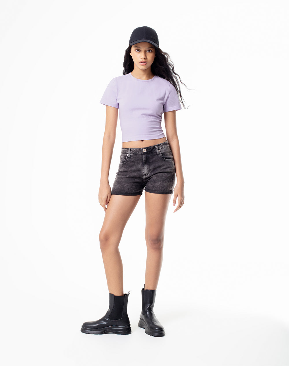 Camiseta Lovit slim fit manga corta lila